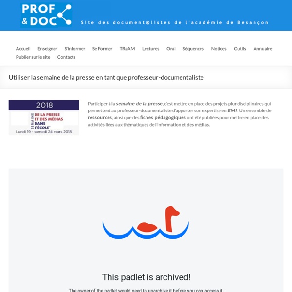 Utiliser la semaine de la presse en tant que professeur-documentaliste