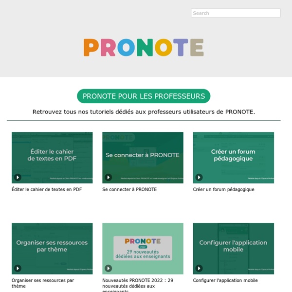 PRONOTE pour les professeurs on Vimeo