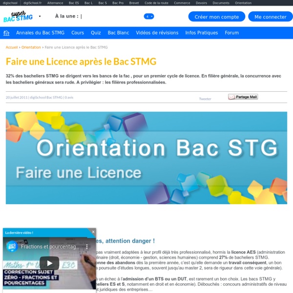 Quelle Licence choisir après le Bac STMG ?