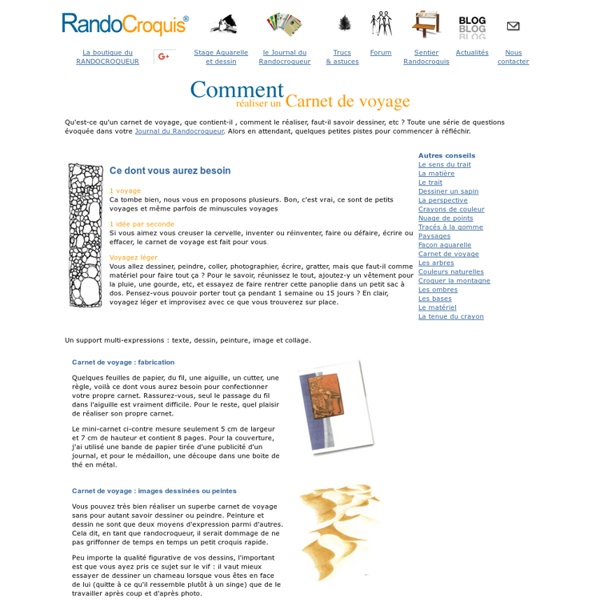 Comment realiser un carnet de voyage