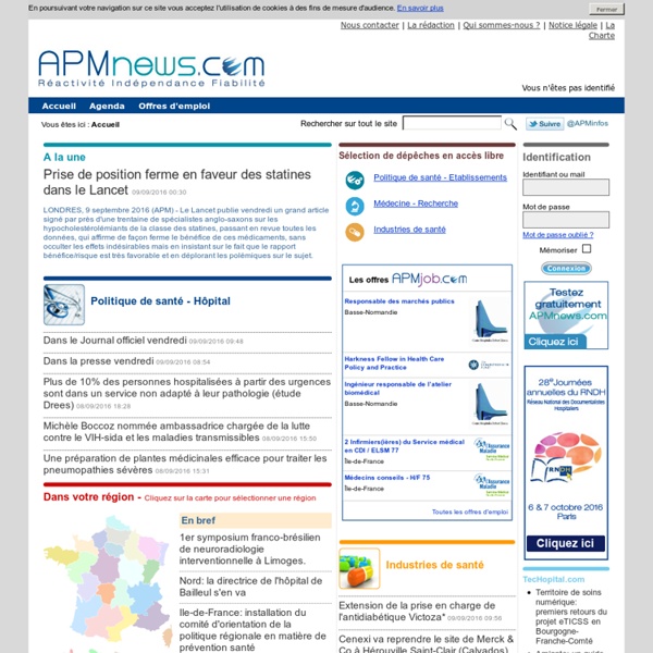 Médecine, recherche médicale, médicament, hôpital, politique de santé.