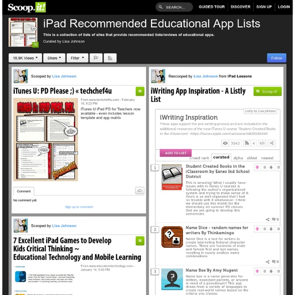 iPad Recommended Educational App Lists