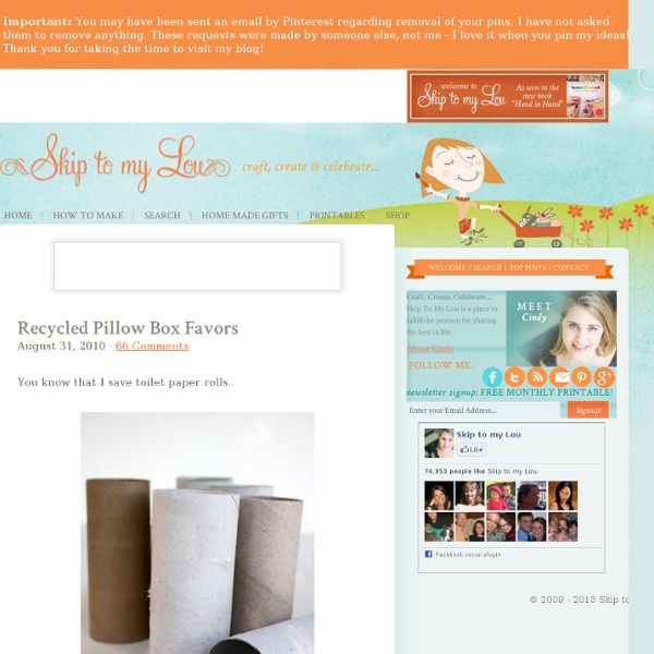 Recycled Pillow Box Favors