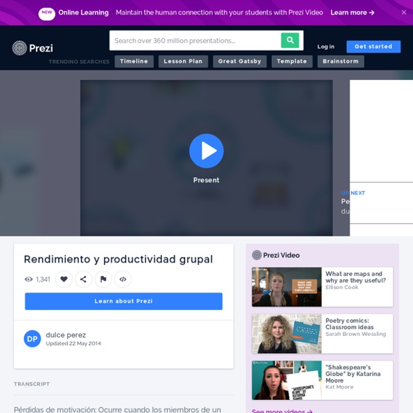 Rendimiento y productividad grupal by dulce perez on Prezi