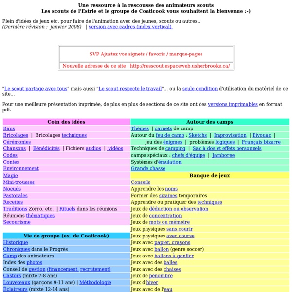 Jeux pour animateurs scouts