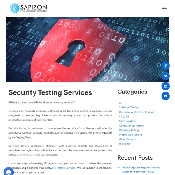 What are the responsibilities of security testing services?