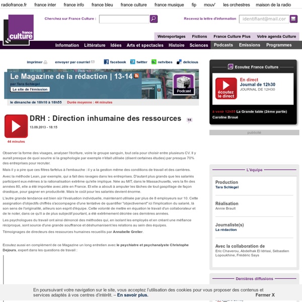 DRH : Direction inhumaine des ressources