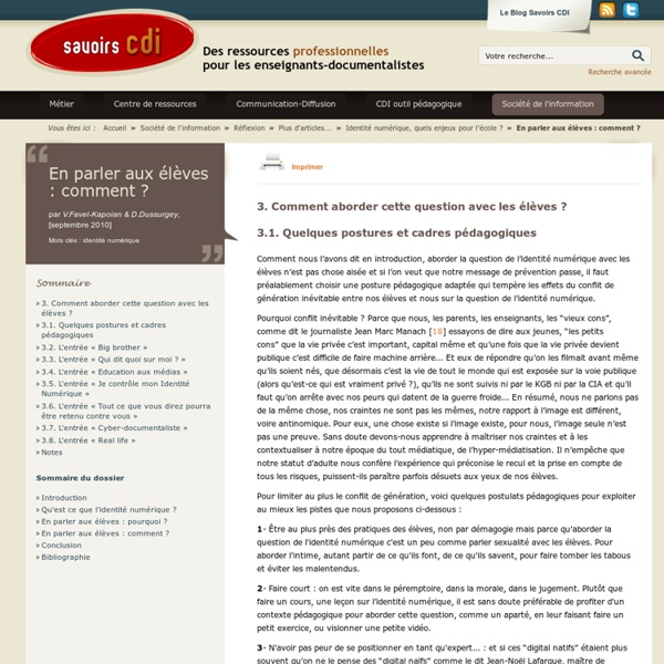 En parler aux élèves : comment ?