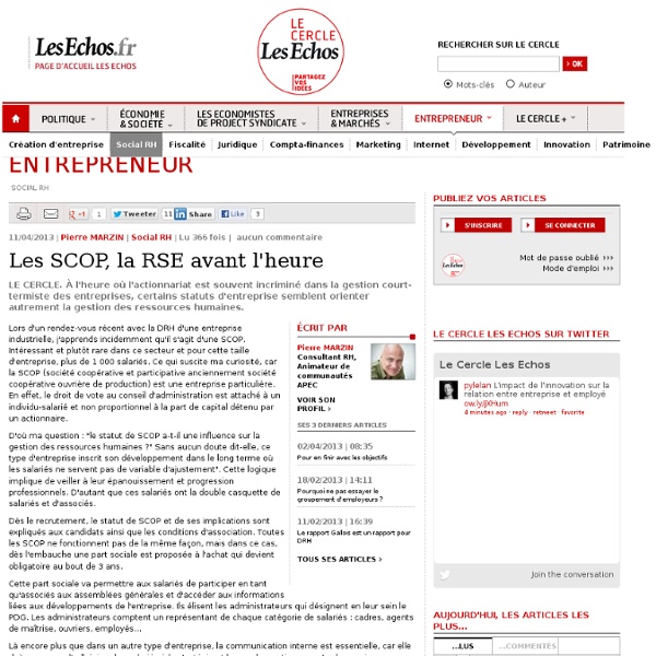 Les SCOP, la RSE avant l'heure