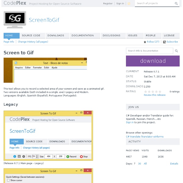 ScreenToGif - Accueil