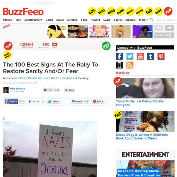 The 100 Best Signs At The Rally To Restore Sanity And/Or Fear: Pics, Videos, Links, News