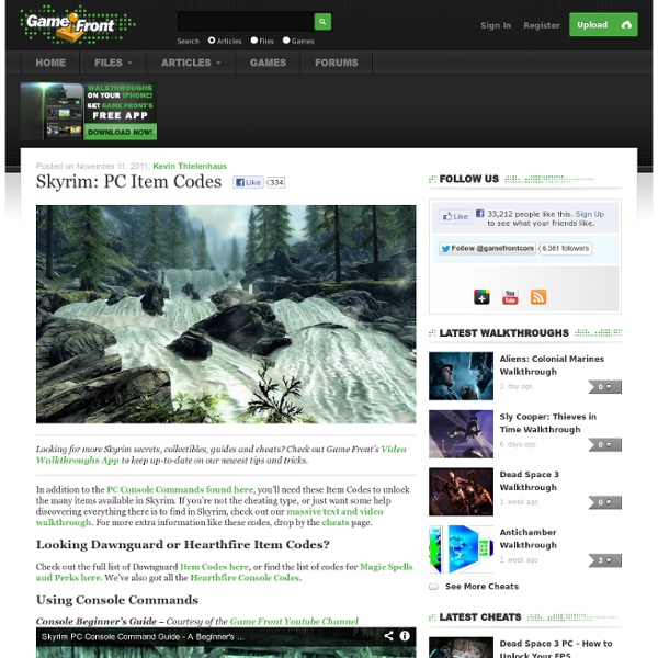 PC Item Codes
