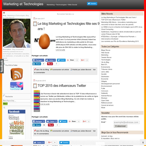 Marketing et Technologies, Blog de Julien Bonnel