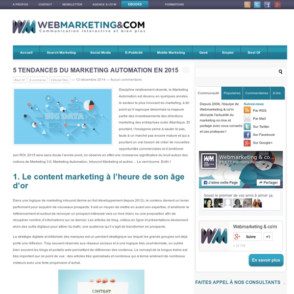 5 tendances du Marketing Automation en 2015