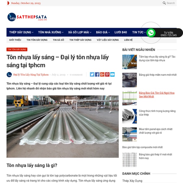 Tôn nhựa lấy sáng - Đại lý tôn nhựa lấy sáng tại tphcm