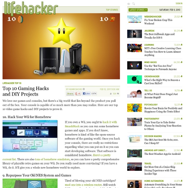 Top 10 Gaming Hacks and DIY Projects - StumbleUpon