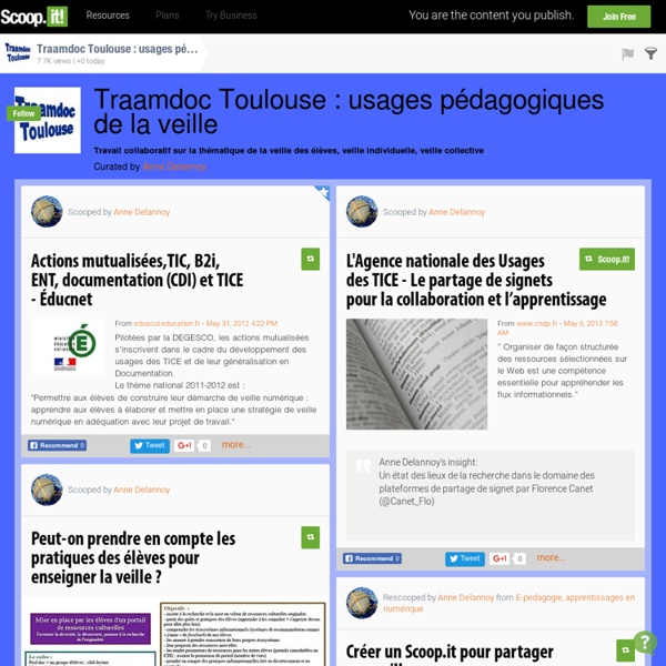 Traamdoc Toulouse : usages pédagogiques de la veille