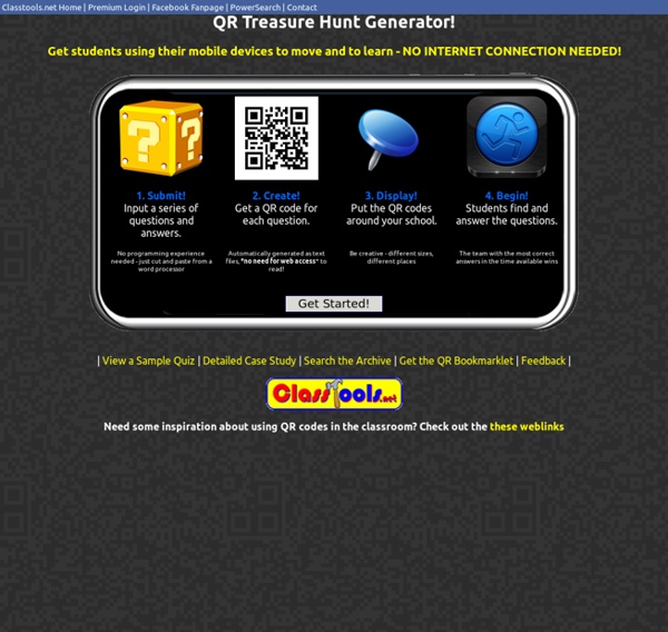 QR Code Treasure Hunt Generator from classtools.net