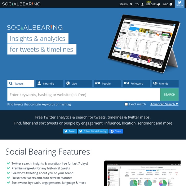 Social Bearing. Twitter Analytics for Tweets, Timelines & Twitter Maps