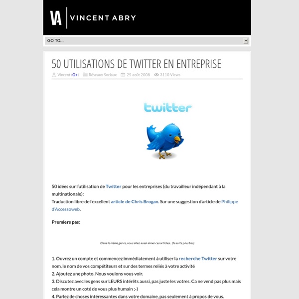 50 utilisations de Twitter en entreprise