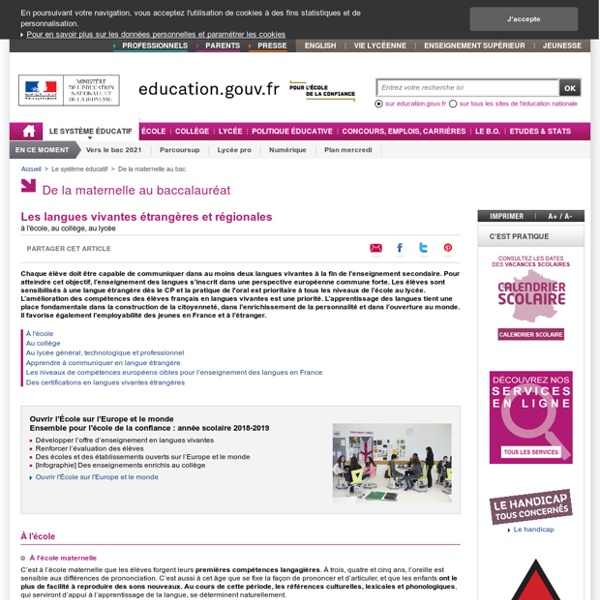 Les langues vivantes étrangères et régionales