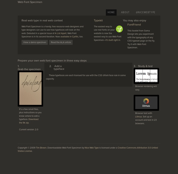 Web Font Specimen