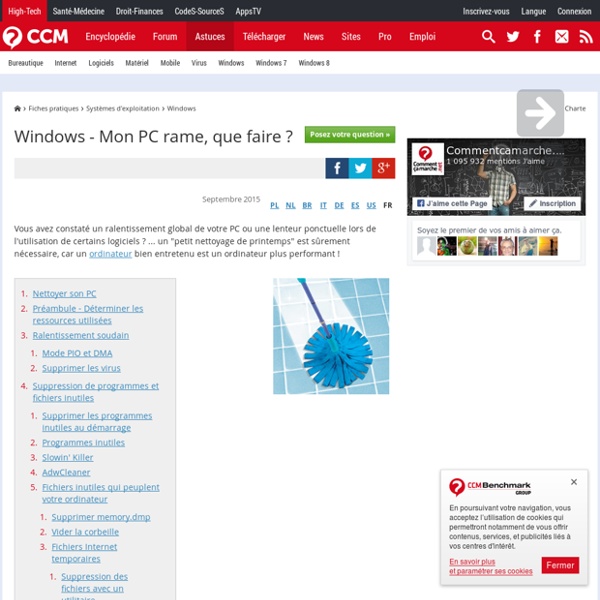 Windows - Mon PC rame, que faire ?
