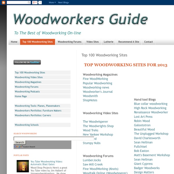Woodworkers Guide: Top 100 Woodworking Sites