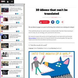 10 idioms that can't be translated