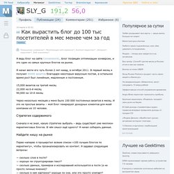Как вырастить блог до 100 тыс посетителей в мес менее чем за год
