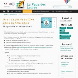 1ère - La poésie du XIXe siècle au XXIe siècle