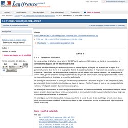 Loi pour la confiance dans l'économie numérique (2004)