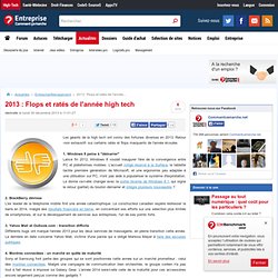 2013 : Flops et ratés de l'année high tech