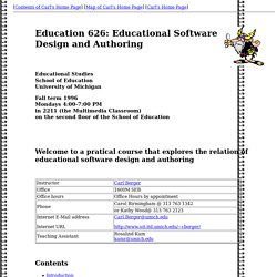 ED 626: Software Design and Authoring