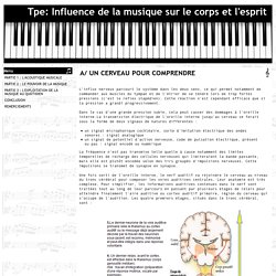 A/ UN CERVEAU POUR COMPRENDRE - Tpe: Influence de la musique sur le corps et l'esprit