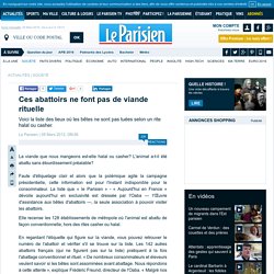 Ces abattoirs ne font pas de viande rituelle