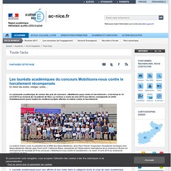 Les lauréats académiques du concours Mobilisons-nous contre le harcèlement récompensés