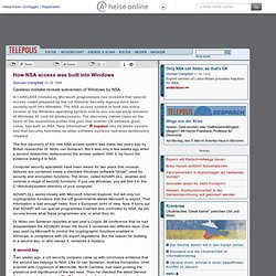 How NSA access was built into Windows