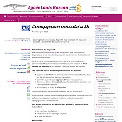 L'accompagnement personnalisé en 2de