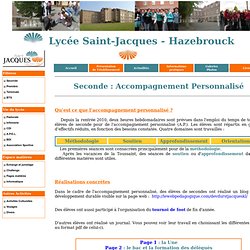 Seconde : Accompagnement Personnalisé
