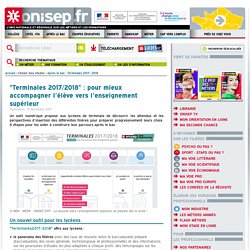 "Terminales 2017/2018" : un espace pour les élèves de Terminale ONISEP
