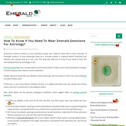 Emerald According To Planetary Positions In Your Horoscope?