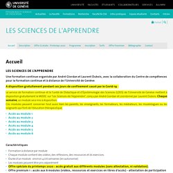 Accueil - Les sciences de l'apprendre - UNIGE