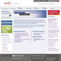 SITE + RSS + LETTRE ACELF : Revue Éducation et francophonie