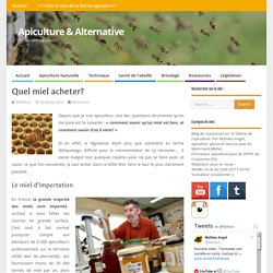 Quel miel acheter? – Apiculture & Alternative