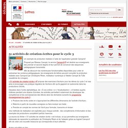 51 activités de création écrites pour le cycle 3 - Lettres - Éduscol