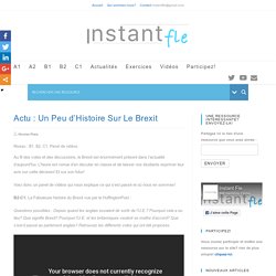 Actu : Un Peu d'Histoire Sur Le Brexit