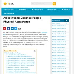 Adjectives to Describe People
