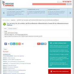 Ley 39/2015, de 1 de octubre, del Procedimiento Administrativo Común de las Administraciones Públicas