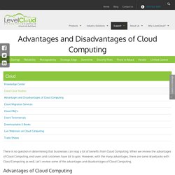Advantages and Disadvantages of Cloud Computing